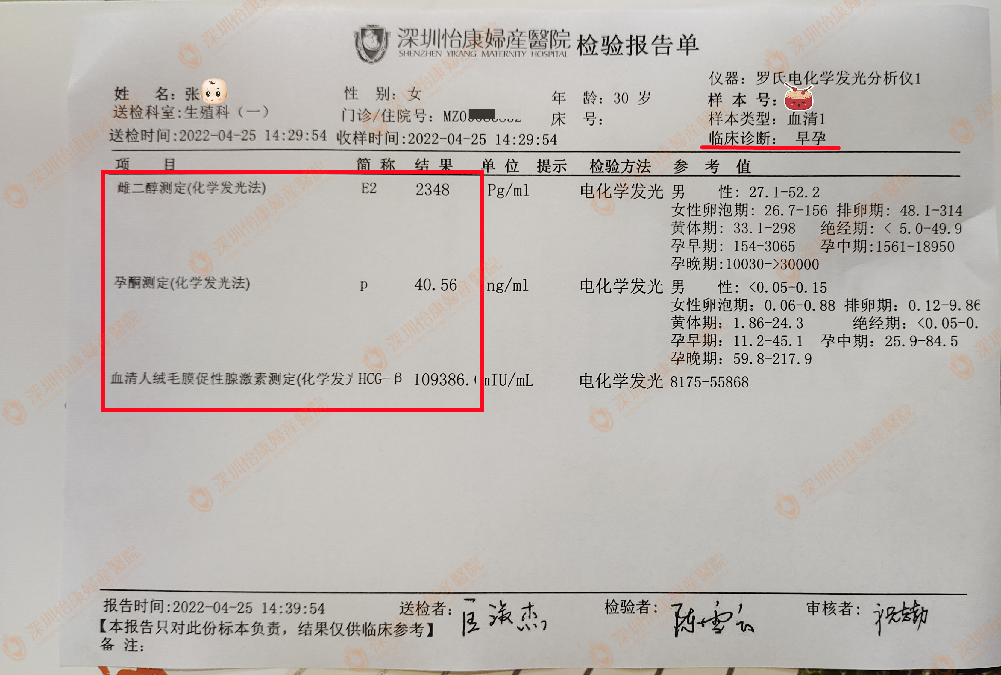 原发性不孕 现来院报喜