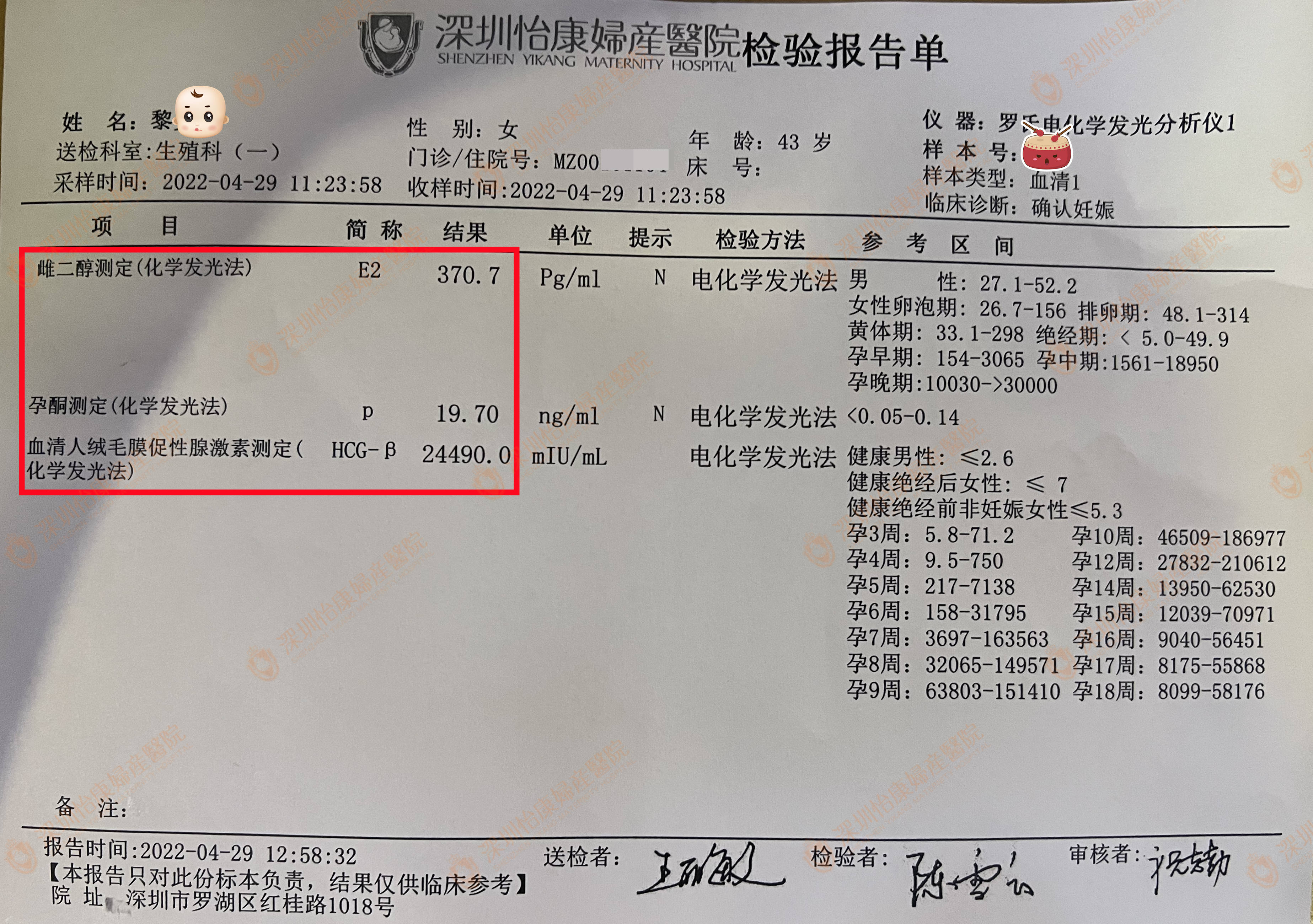 43岁高龄 来怡康2个月快孕