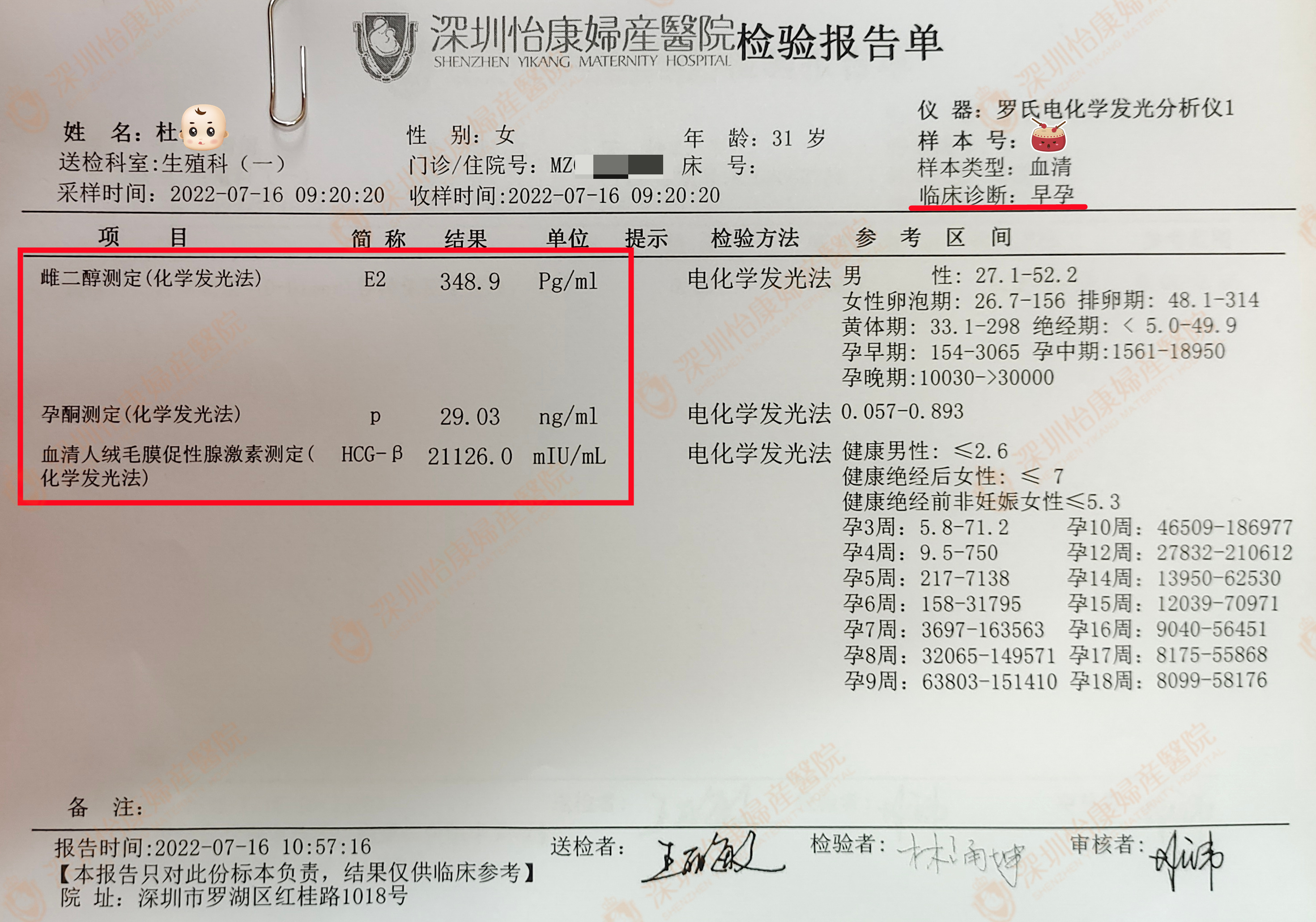 外院看诊3年多未果准备试管 来怡康找到并解决问题孕6周